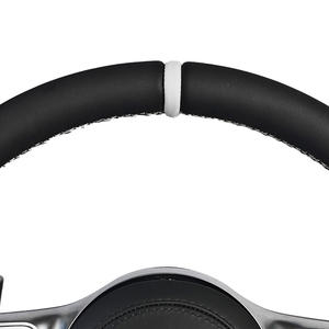 Volant modifié en cuir noir ligne blanche pour Mercedes Benz <span class=keywords><strong>A</strong></span> GLA B GLB C GLC E GLE CLS ZC-809-P69-F - Product Image 2