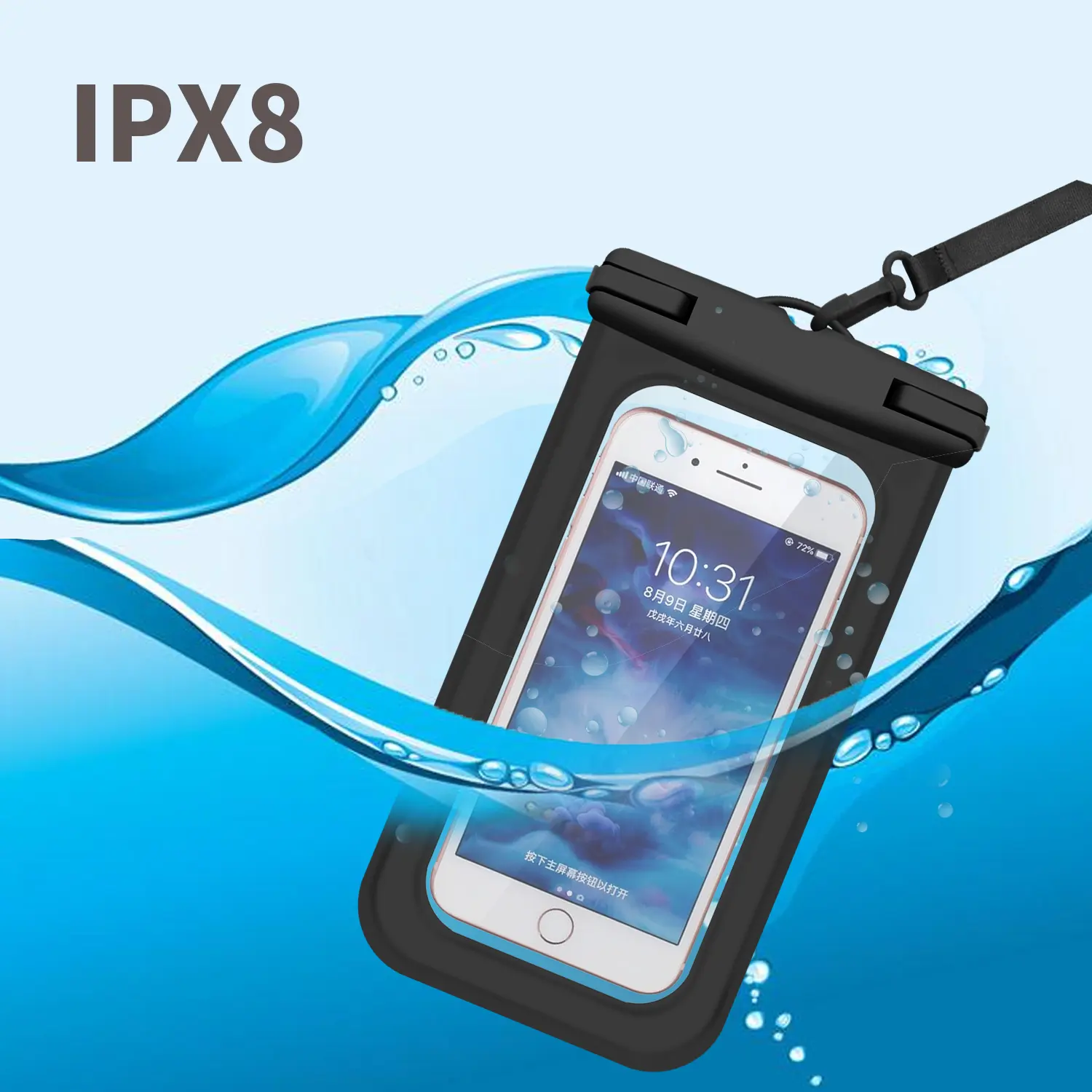 Teste impermeável IPX8 tamanho universal impermeável caixa do telefone móvel pvc água prova clara malote impermeável caso para o telefone