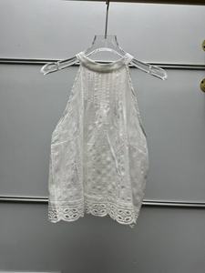 Women's <b>White</b> Elegant Gentle Sleeveless Tie Top + A-Line Skirt <b>2</b>-<b>Piece</b> <b>Set</b> - Product Image 3