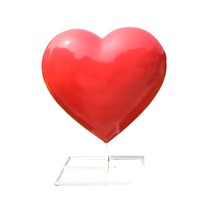 Escultura de Fibra de Vidrio en Forma de Corazón Grande, Adorno de Amor para Bodas y San Valentín, para Jardines Exteriores
