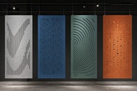 Paravent Acoustique Suspendu Moderne en PET, Décoratif, pour Espaces de Travail Intérieurs/Extérieurs