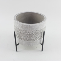 Pot à fleurs et succulentes en ciment, design classique moderne, éco-responsable et durable, pour jardin, sol ou suspension extérieure – Direct Usine