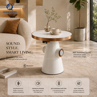 Table basse musicale sans fil intelligente avec haut-parleur intégré, plateau en pierre frittée de 12 mm, mobilier moderne pour salon, vente en gros d'usine