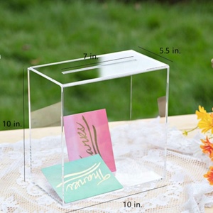 Scatola per carte in acrilico trasparente, scatola per matrimonio, spessa - Product Image 4