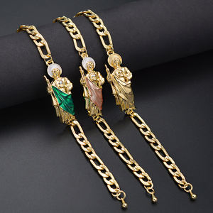 उच्च गुणवत्ता वाले 14 के ओरो लैमिनाडो सान जूदास ब्रेसलेट पुरुषों महिलाओं को पंक अद्वितीय टेडिओ ब्रेसलेट धार्मिक प्लेटिनम गहने - Product Image 2