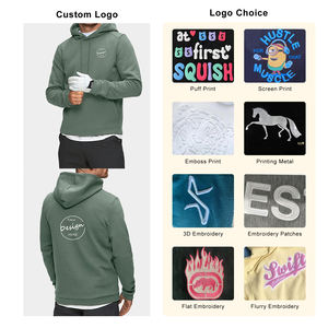 Venta al por mayor 100% sudaderas de algodón para hombre sudaderas con capucha de manga regular anti-pilling cordón deportes pulóver personalizado bordado otoño - Product Image 3