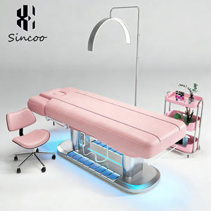 Lit de massage électrique vibrant à 4 moteurs chauffant pour salon de beauté, spa de luxe, soins du visage et des cils, avec cadre en acier inoxydable - Product Image 3