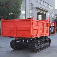 Livraison gratuite Crawler Dumper Hydraulique Crawler Cargo Mini Benne Basculante Agricole Diesel Caoutchouc Track Transporter Mini Dumper