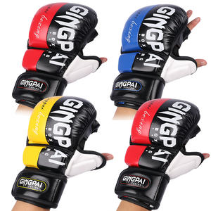 Pour les gants d'entraînement Sanda MMA en cuir PU lacé à demi-doigts professionnels - Product Image 6