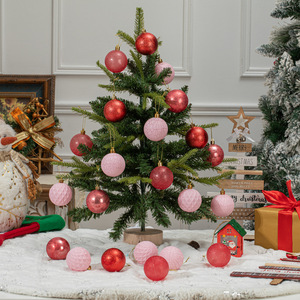 25 pièces, nouvelle conception, boules <span class=keywords><strong>de</strong></span> Noël rondes dorées élégantes, bleu Italie, en plastique, pour l'intérieur et l'extérieur, décorations suspendues pour arbre, en stock - Product Image 4