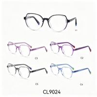 Monture de lunettes de lecture confortable en acétate, design unique, monture complète œil-de-chat, prête à être expédiée