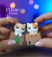 Jouet mécanique anti-stress en forme de chat mignon, interrupteur à clic, portable, marque FUSEJOY, en PLA, boîte surprise, cadeau pour enfants