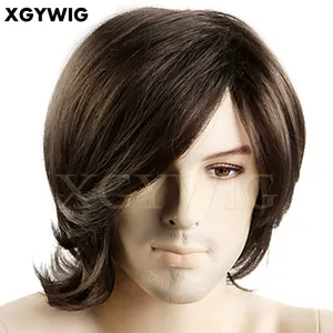 Stock wholesale cheap factory price male hair loss replacement system large cap virgin remy men wigs human hair