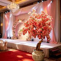 Arbre artificiel de fleurs de cerisier en soie rose Sakura, grand modèle, pour la décoration de mariages, intérieurs, maisons, hôtels et cafés