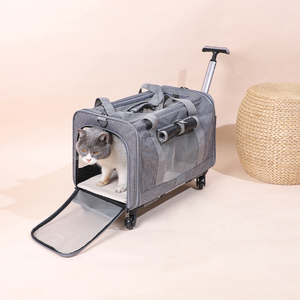 Extra Large Foldable Portable Pet <strong>Carrier</strong> <strong>with</strong> <strong>Wheels</strong> for <strong>Dogs</strong> &amp; Cats Waterproof Bottom Adjustable Safety Rope Backpack Style - Product Image 2