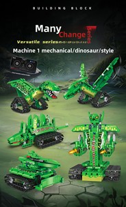 Robot dinosaure guerrier télécommandé 5-en-1, ensemble de blocs de construction programmables, modèle de dinosaure mécanique, jouet éducatif ABS 269+ - Product Image 6