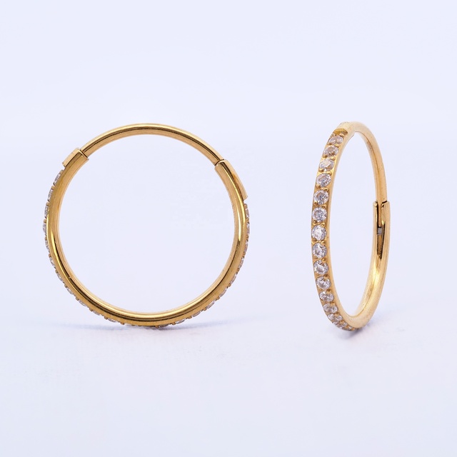 Wholesale G23 Implant Grade Pure Titanium Slim Huggie  Hoop Cz Cartilage Helix  Conch Ear Piercing Earrings Women Men Child