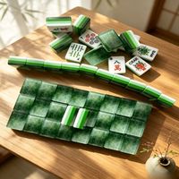 Ensemble de Mahjong de Luxe Américain 160 Tuiles en Acrylique Gravées en Profondeur (Ours, Joker, Dragon, BAM, CRAK, Wind, Flower) pour 4 Joueurs – Jeu à Domicile