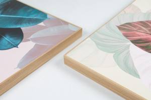 Le migliori vendite dipinte a mano design moderno pianta verde foglie wall art frame pittura pittura astratta - Product Image 4