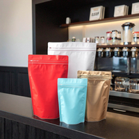 Sacs à café imprimés avec logo, 250g, 500g, 1kg, avec fermeture éclair et valve, résistants à l'humidité, pochettes verticales, emballage de café en gros
