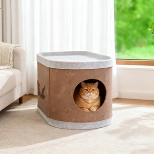 Cama para Gatos Grande y Moderna de LEECORK, Tipo Cueva Redonda, Portátil, Instalación Fácil, Embalaje Ecológico en Cartón, Uso en Interiores - Product Image 3