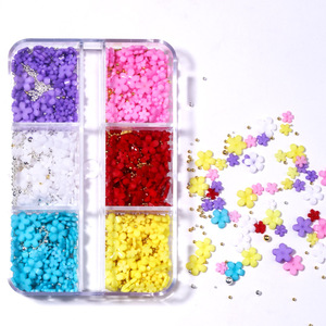 Nail Art <span class=keywords><strong>Fleur</strong></span> Perle Perle Conception Kawaii 3D <span class=keywords><strong>Manucure</strong></span> Ornements Acrylique Fleurs Lumière Changement de Température Nail Art Décoration - Product Image 5