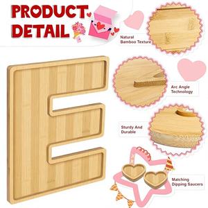 6 pièces Eco Love Planches à découper en bambou avec lettres, pour charcuterie et service de fromages, ustensiles de cuisine, décorations pour mariages et fêtes de famille - Product Image 1