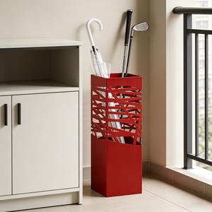 Robusto <span class=keywords><strong>Portaombrelli</strong></span> Quadrato in Metallo, Artigianale <span class=keywords><strong>Vintage</strong></span>, Impermeabile, Verniciato a Polvere, Autoportante per Interni ed Esterni - Product Image 5