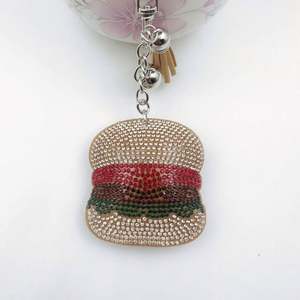 Llaveros de <span class=keywords><strong>Comida</strong></span> Divertidos con Diamantes de Imitación, Llaveros de <span class=keywords><strong>Comida</strong></span> en Miniatura con Cristales Brillantes, Simulación de Hot Dog, Hamburguesa y Papas Fritas - Product Image 6