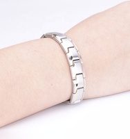 Pulseras de Salud de Acero Inoxidable con Baño de Oro 18k y Plata, Magnéticas de Bioenergía para Pérdida de Peso, Antirradiación y Alivio de Artritis