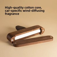 Diffuseur de parfum pour voiture en bois de noyer noir, sans parfum, rechargeable, avec clip pour grille d'aération et noyau en coton remplaçable