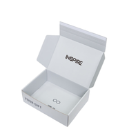 Caja de Regalo de Papel Blanco Personalizada con Texto, Símbolos Minimalistas, Ecológica, Reciclable, Plegable, de Cartón Corrugado