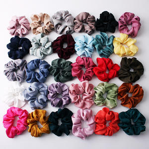 Small MOQ Wholesale Satin Silk Solid Color <strong>Scrunchies</strong> New Elastic <strong>Hair</strong> Bands Women Girls <strong>Hair</strong> Accessories Silk <strong>Hair</strong> <strong>Scrunchies</strong> - Product Image 1