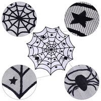Halloween Fournisseur 40 Pouces Couverture De Table Ronde Nappes D'impression De Toile D'araignée De Dentelle Noire pour La Maison & Hôtel Dining Parties 102 cm