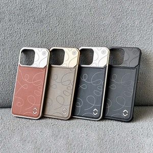Étui diffuseur magnétique en cuir JOYPORODO V-A02 Artistic Line pour Samsung S25 Ultra et <span class=keywords><strong>iPhone</strong></span> 13 <span class=keywords><strong>14</strong></span> 15 16 17 <span class=keywords><strong>Pro</strong></span> Max, <span class=keywords><strong>coque</strong></span> métallique - Product Image 1