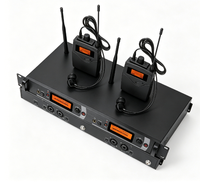 Système de moniteur double canal stéréo anti-interférence avec récepteur bodypack DS300 alimenté par batterie solaire et connecteur XLR pour église