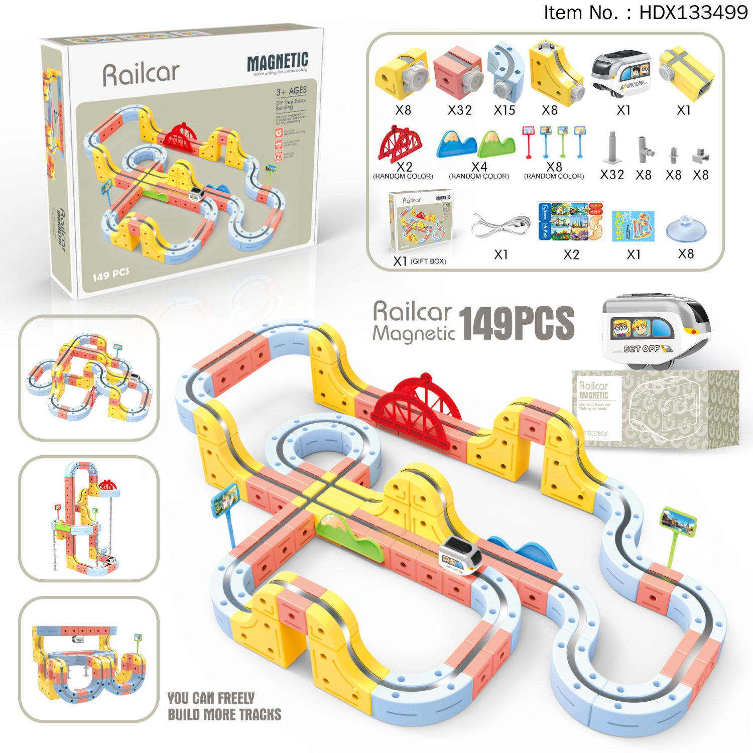 HDX133499 Voiture sur Piste Magnétique 149 pièces