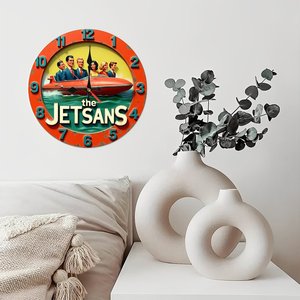 <b>Round</b> Wooden Wall Clock 25cm Slim Frame Silent Non Ticking Home Office Simple Wall Clock - Product Image 1