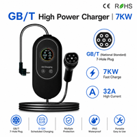 Chargeur EV portable 7 kW GB/T 32A 220V monophasé à charge rapide pour Tesla BYD Li Nio Xpeng Véhicule électrique