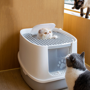 Caja de arena completamente cerrada a prueba de salpicaduras, doble puerta, inodoro para gatos, caja de arena automática inteligente para gatos - Product Image 1