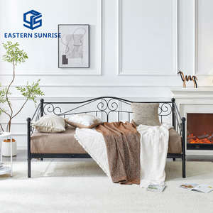 बेडरूम लिविंग रूम के लिए भंडारण स्टील सोफे के साथ विंटेज शैली इनडोर डेबेड धातु बिस्तर - Product Image 4