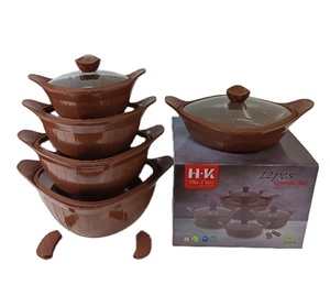Utensilios de cocina para el hogar, 12 Uds., paneles de fundición a presión de aleación de aluminio de 20/24/28/32/28cm, juego de ollas de cocina antiadherentes, juegos de granito - Product Image 3