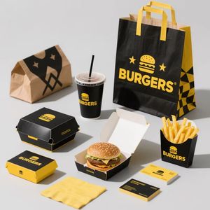 Emballages jetables pour la restauration rapide à emporter, Go Burger, logo personnalisé, écologiques, recyclables, pour poulet frit, avec laminage mat - Product Image 6