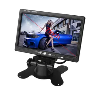 Monitor Kamera Spion Mobil Layar HD LCD 2CH 7 Inci, Layar TFT Warna