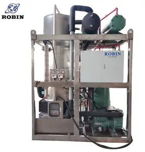 ROBIN 5 Ton tüp buz makinesi SS 304 hava/su soğutma 29mm 34mm en iyi kompresör