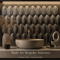 Carrelage Céramique Effet Plume Métallique Laqué Style Industriel en Laiton, Décoration Murale 3D Feuille pour Bar, Restaurant, Café, Fond ou Dosseret