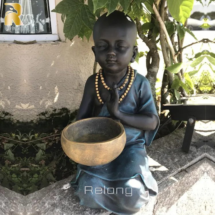 Original figurine de bouddha en Bronze, grande taille, moderne en extérieur, siège de bébé, statue