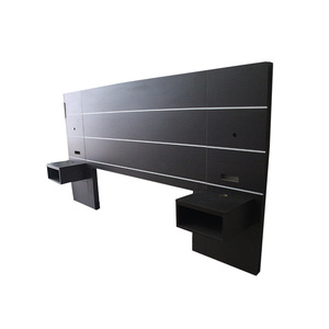 Testiera galleggiante a doppio re Formula in legno Set camera da <span class=keywords><strong>letto</strong></span> per Hotel <span class=keywords><strong>blu</strong></span> mobili per Hotel MDF moderno con testiera e cornice in melamina - Product Image 2