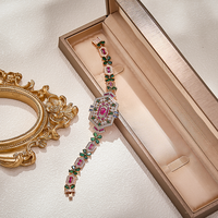Collier, boucles d'oreilles et bracelets en laiton incrustés de zircone cubique colorée, très vendus en Inde, cadeau d'anniversaire élégant pour femmes