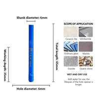 Broca de diamante de grado industrial de 6 mm, sierra perforadora para azulejos, brocas para taladro eléctrico para perforar azulejos de cerámica